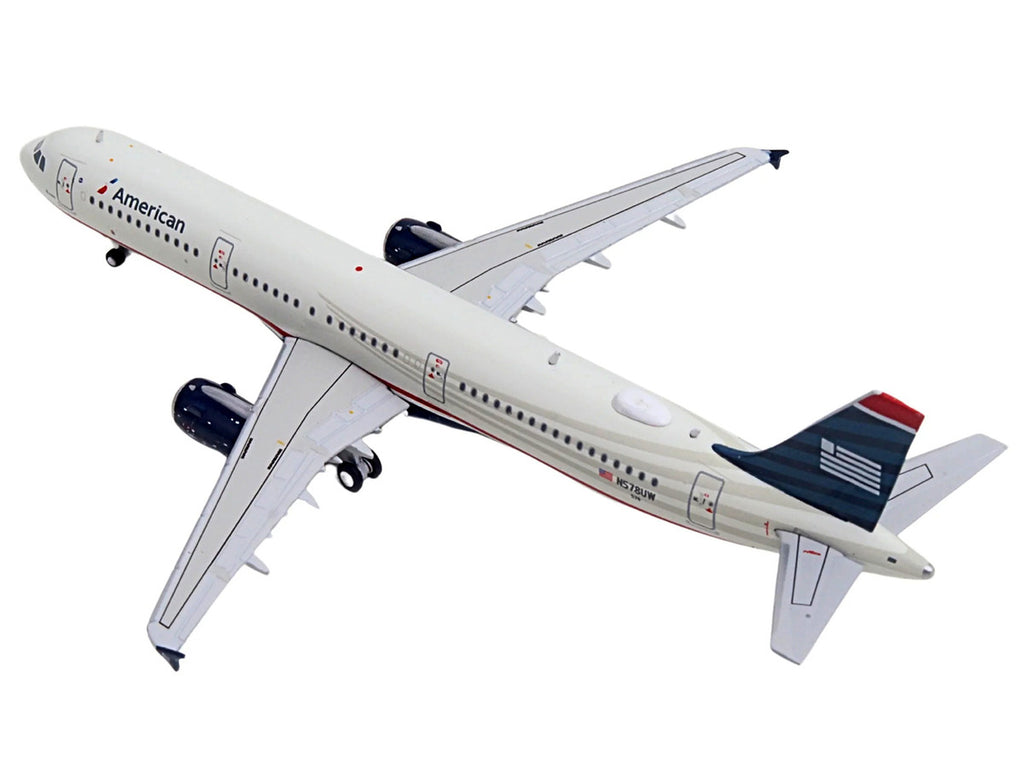 Airbus A321 Commercial Aircraft "American Airlines - US Airways Heritage Jet" (N578UW) White with Blue Tail 1/400 Diecast Model Airplane by GeminiJets-3