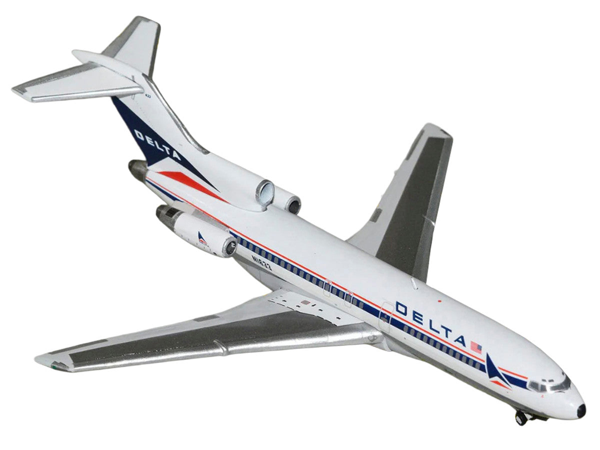 Boeing 727-100 Commercial Aircraft "Delta Air Lines" (N1633) White with Red and Blue Stripes 1/400 Diecast Model by GeminiJets-1