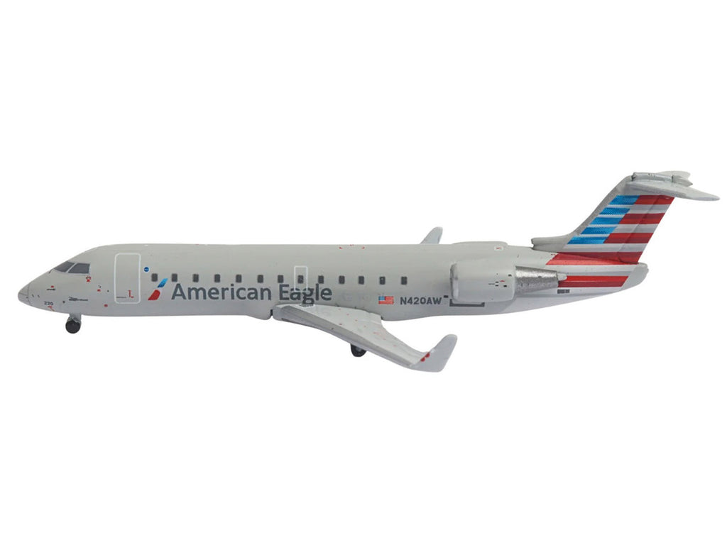 Bombardier CRJ200 Commercial Aircraft "American Eagle - Air Wisconsin" (N420AW) Gray with Red and Blue Tail 1/400 Diecast Model Airplane by GeminiJets-0