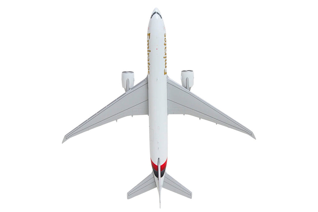 Boeing 777F Commercial Aircraft "Emirates SkyCargo" (A6-EFV) White with Striped Tail 1/400 Diecast Model by GeminiJets-4