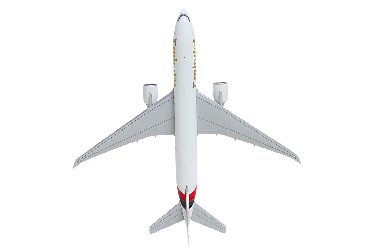 Boeing 777F Commercial Aircraft "Emirates SkyCargo" (A6-EFV) White with Striped Tail 1/400 Diecast Model by GeminiJets-4