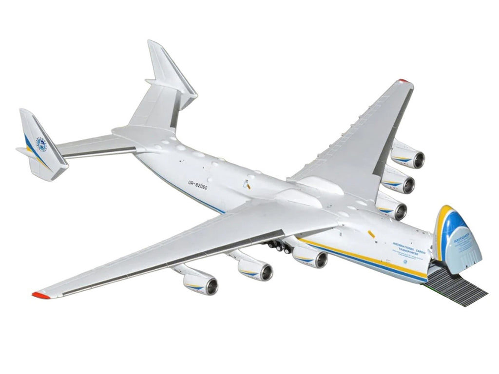 Antonov An-225 Mriya Commercial Aircraft "Antonov Airlines" (UR-82060) White with Blue and Yellow Stripes "Interactive Series" 1/400 Diecast Model by GeminiJets-0