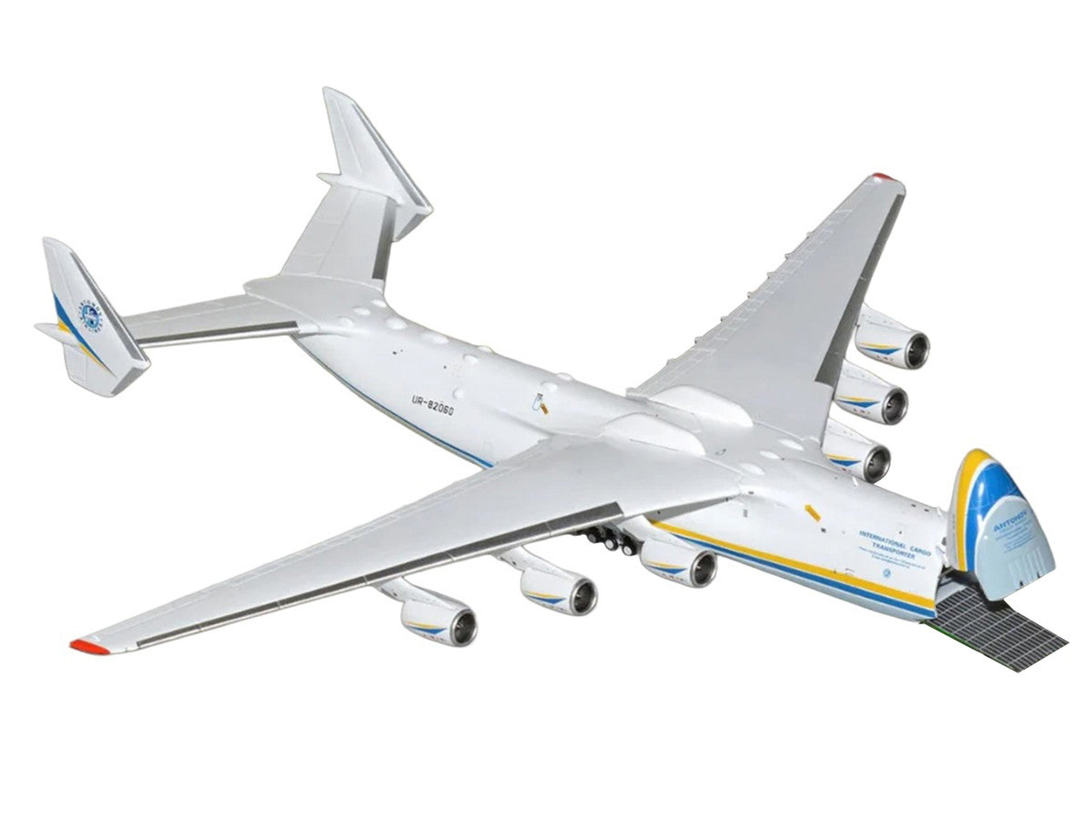 Antonov An-225 Mriya Commercial Aircraft "Antonov Airlines" (UR-82060) White with Blue and Yellow Stripes "Interactive Series" 1/400 Diecast Model by GeminiJets-0