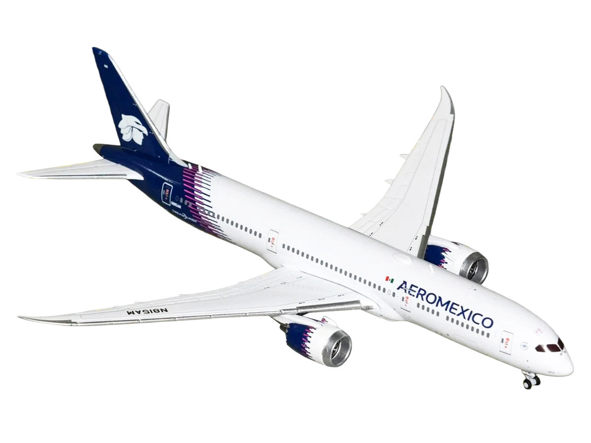 Boeing 787-9 Commercial Aircraft "Aeromexico" (N815AM) White with Blue Tail 1/400 Diecast Model Airplane by GeminiJets-1