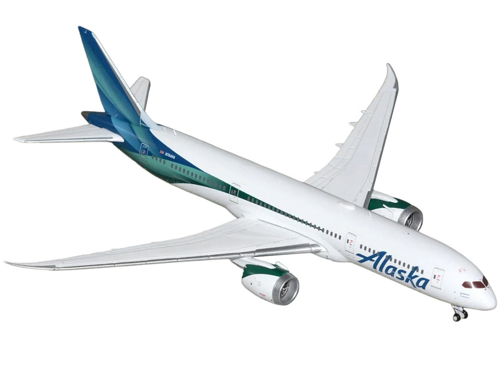 Boeing 787-9 Commercial Aircraft "Alaska Airlines" (N784HA) White with Blue and Green Tail 1/400 Diecast Model by GeminiJets-0