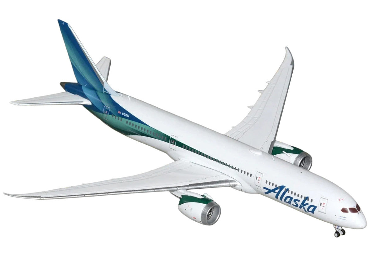 Boeing 787-9 Commercial Aircraft "Alaska Airlines" (N784HA) White with Blue and Green Tail 1/400 Diecast Model by GeminiJets-0