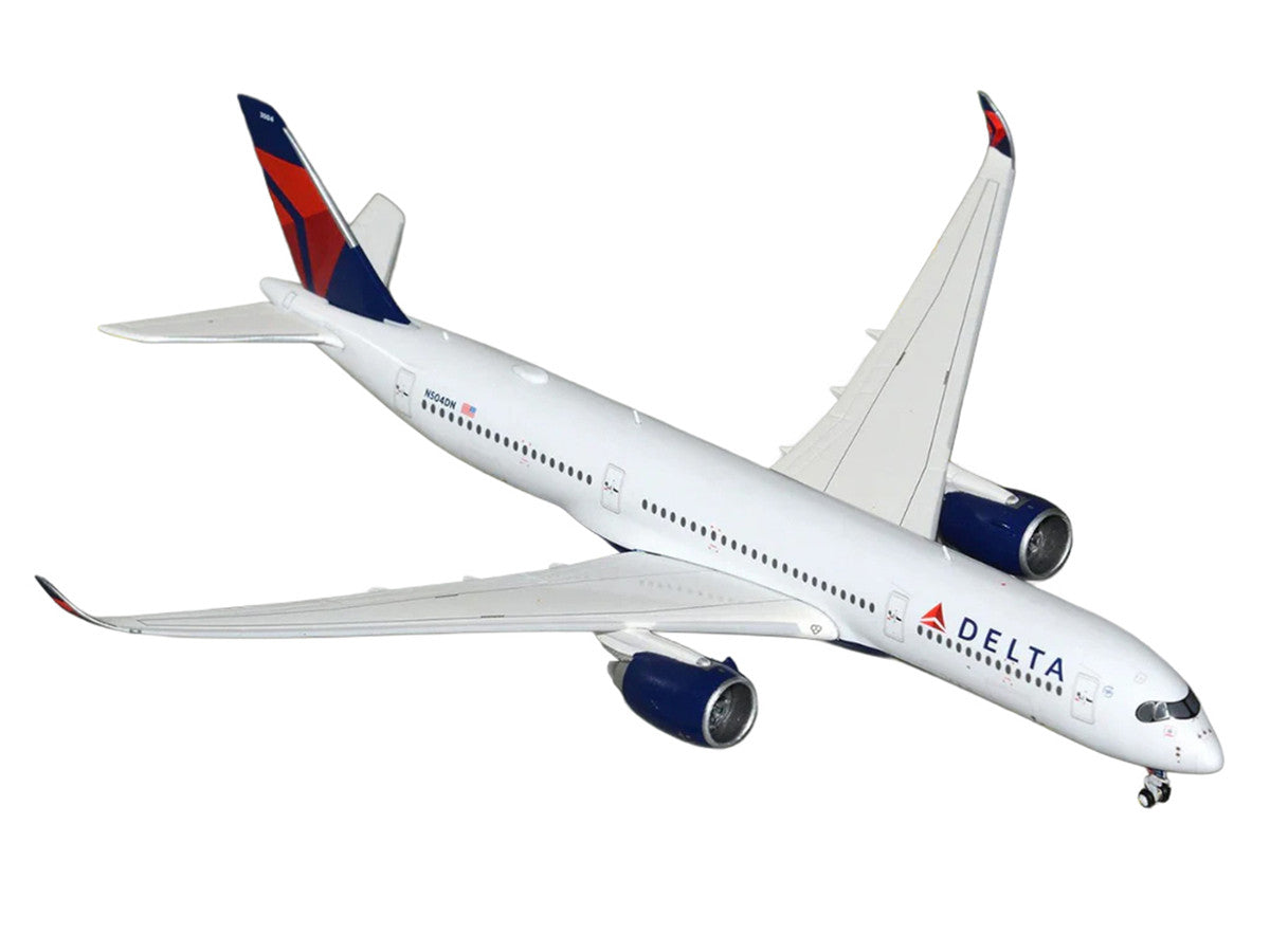 Airbus A350-900 Commercial Aircraft "Delta Air Lines" (N504DN) White with Blue and Red Tail 1/400 Diecast Model Airplane by GeminiJets-1