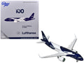 Airbus A320neo Commercial Aircraft "Lufthansa 100th Anniversary" (D-AING) White and Dark Blue 1/400 Diecast Model Airplane by GeminiJets-0