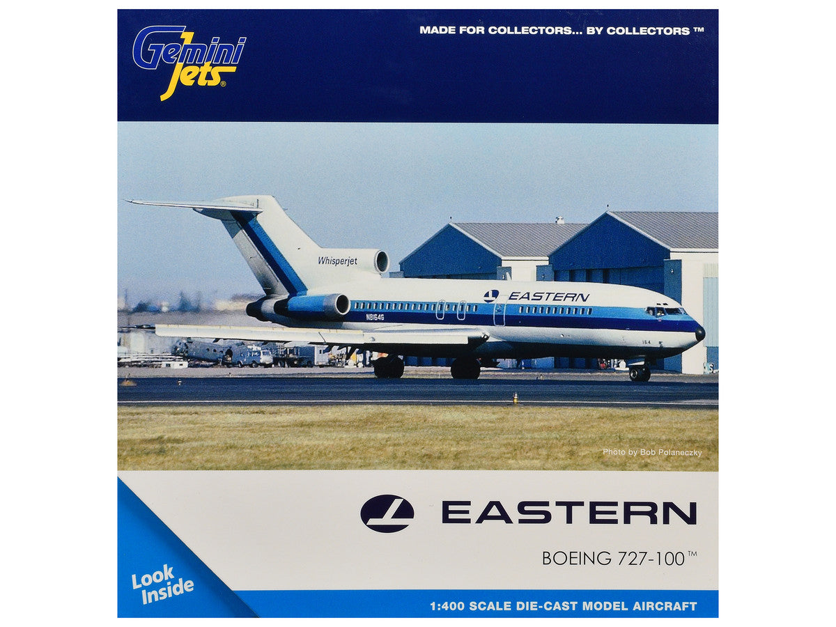 Boeing 727-100 Commercial Aircraft "Eastern Air Lines" (N8164G) White with Blue Stripes 1/400 Diecast Model Airplane by GeminiJets-2