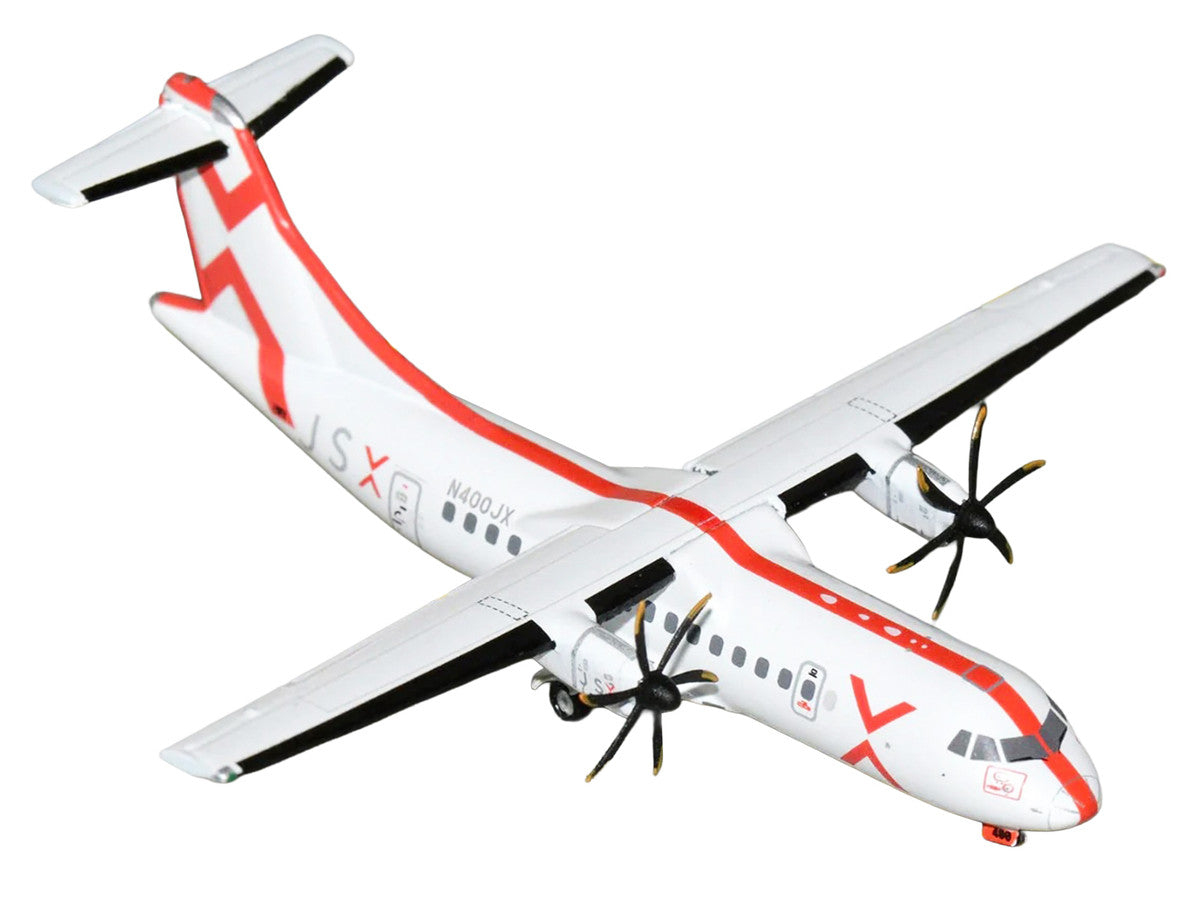 ATR 42-600 Commercial Aircraft "JSX" (N400JX) White with Red Stripes 1/400 Diecast Model Airplane by GeminiJets-1