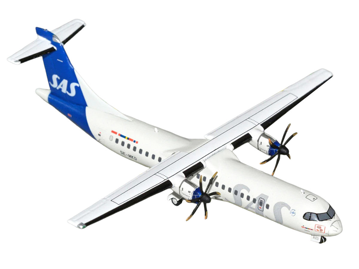ATR 72-600 Commercial Aircraft "Scandinavian Airlines" (SE-MKD) White with Blue Tail 1/400 Diecast Model by GeminiJets-1