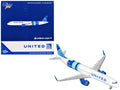 Airbus A321neo Commercial Aircraft "United Airlines Coastliner" (N94750) White with Blue Stripes and Tail 1/400 Diecast Model Airplane by GeminiJets-0