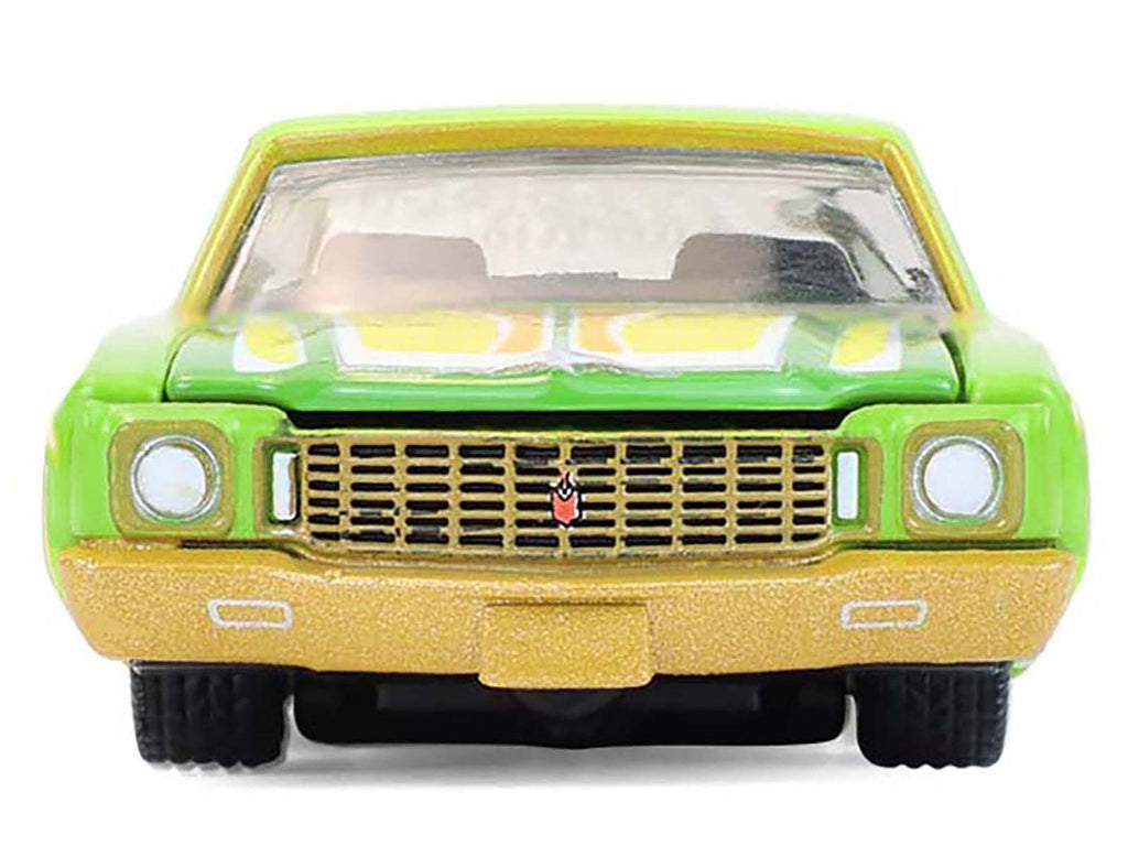 1970 Chevrolet Monte Carlo Lowrider "Michael Heralda Special Edition" Lime Green with Graphics "Hobby Exclusive" Series 1/64 Diecast Model Car by Greenlight-3