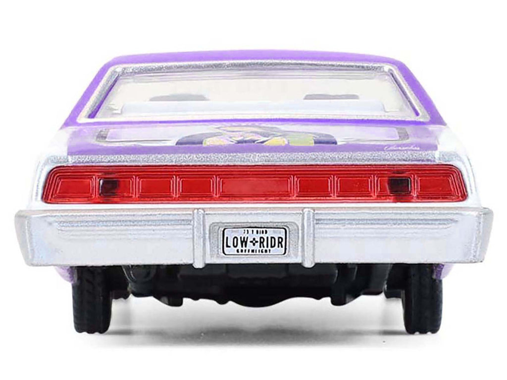 1973 Ford Thunderbird Lowrider "Michael Heralda Special Edition" Purple Metallic with Graphics and White Interior "Hobby Exclusive" Series 1/64 Diecast Model Car by Greenlight-2