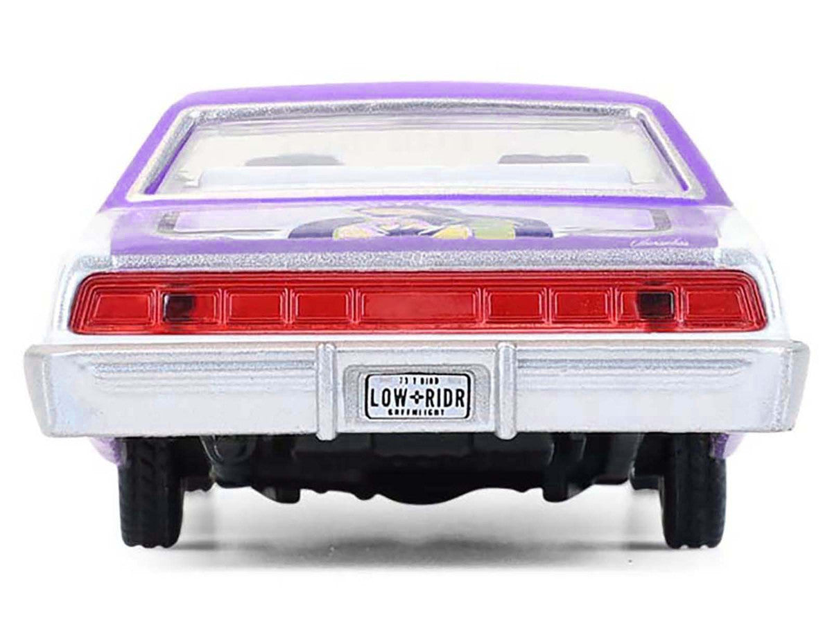 1973 Ford Thunderbird Lowrider "Michael Heralda Special Edition" Purple Metallic with Graphics and White Interior "Hobby Exclusive" Series 1/64 Diecast Model Car by Greenlight-2