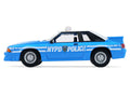 1987 Ford Mustang "New York City Police Department (NYPD)" Blue with White Top "Hobby Exclusive" Series 1/64 Diecast Model Car by Greenlight-0