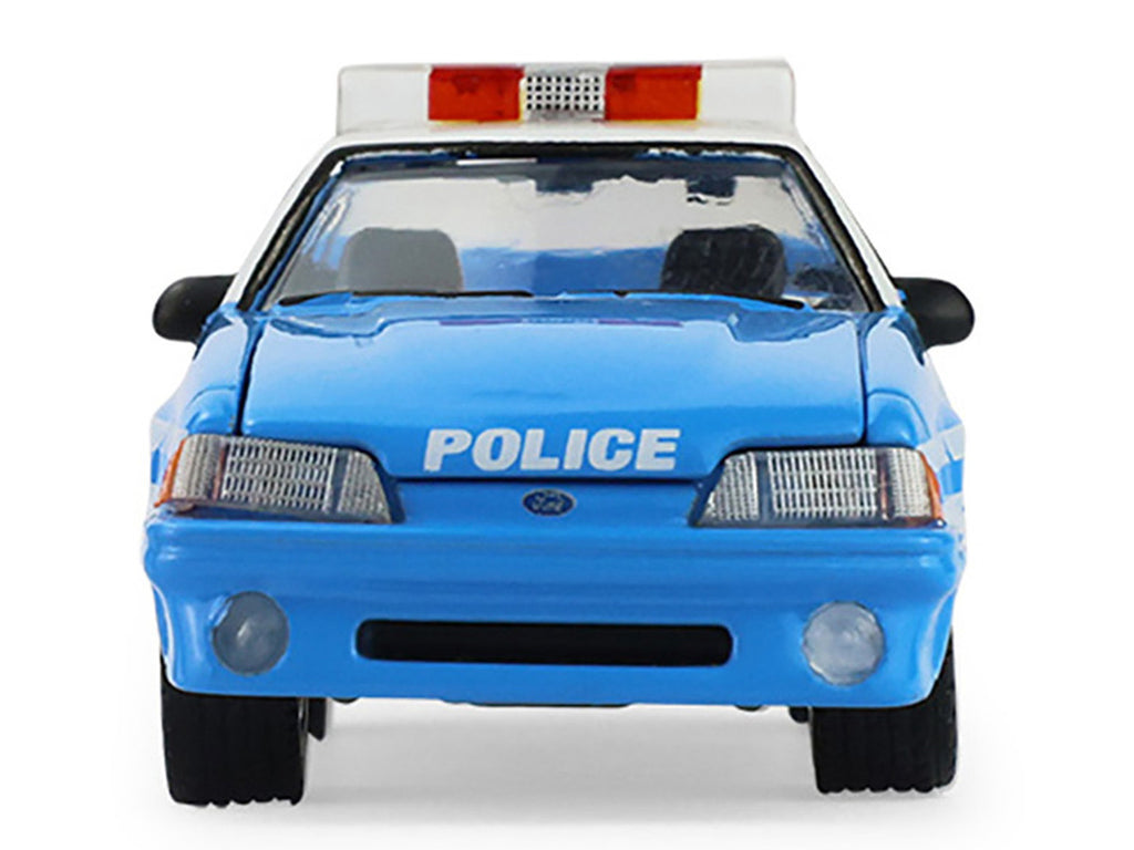1987 Ford Mustang "New York City Police Department (NYPD)" Blue with White Top "Hobby Exclusive" Series 1/64 Diecast Model Car by Greenlight-3