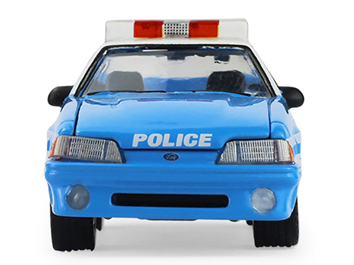 1987 Ford Mustang "New York City Police Department (NYPD)" Blue with White Top "Hobby Exclusive" Series 1/64 Diecast Model Car by Greenlight-3
