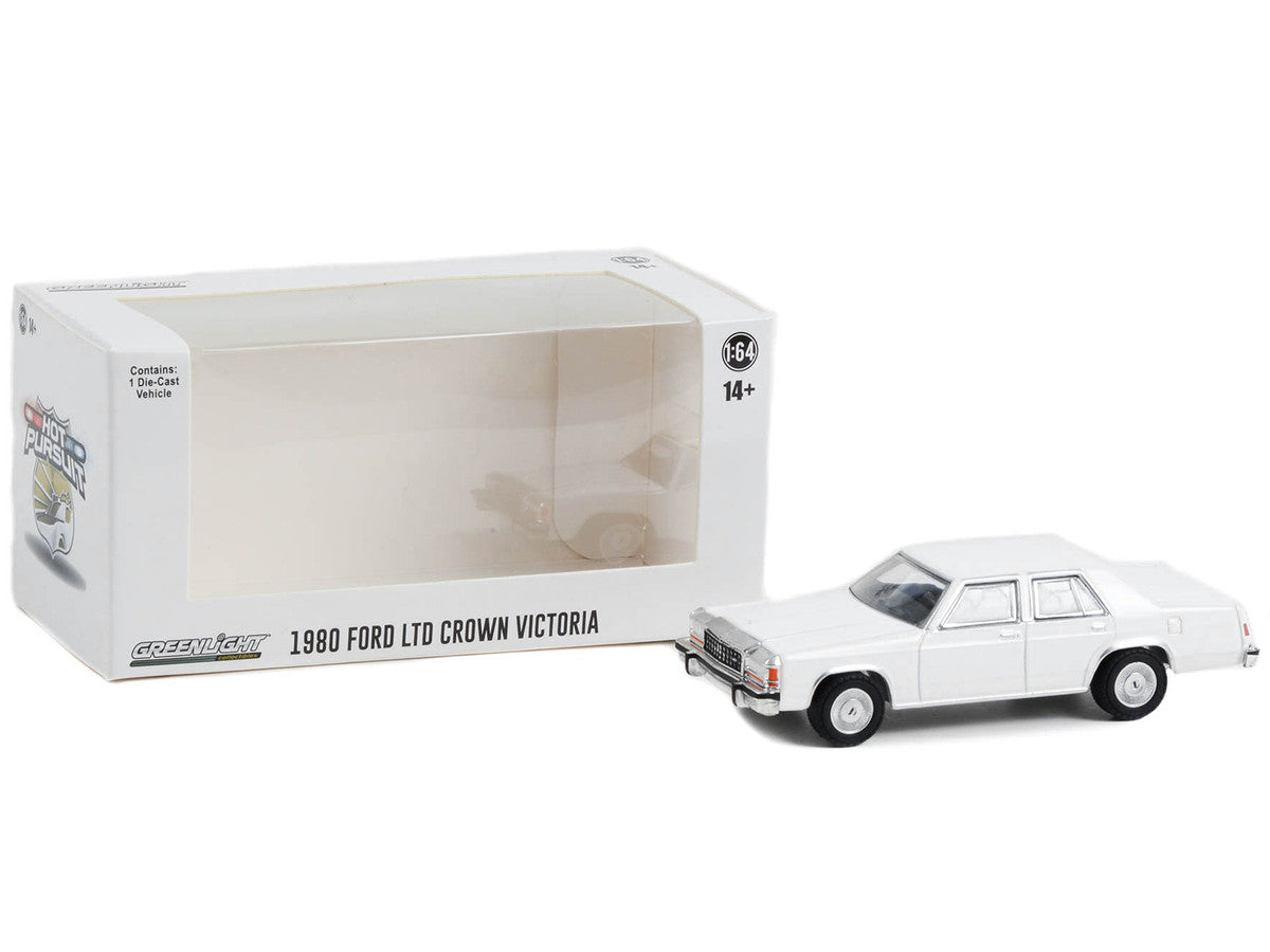 1980-1991 Ford LTD Crown Victoria Police White "Hot Pursuit" "Hobby Exclusive" Series 1/64 Diecast Model Car by Greenlight-1