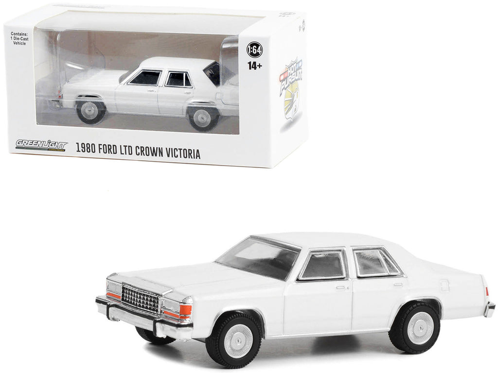 1980-1991 Ford LTD Crown Victoria Police White "Hot Pursuit" "Hobby Exclusive" Series 1/64 Diecast Model Car by Greenlight-0