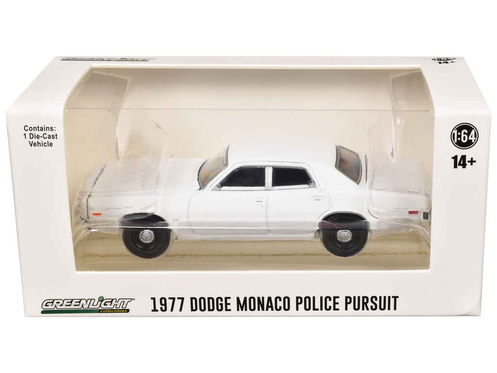 1977-78 Dodge Monaco Police Pursuit White "Hot Pursuit - Hobby Exclusive" Series 1/64 Diecast Model Car by Greenlight-1