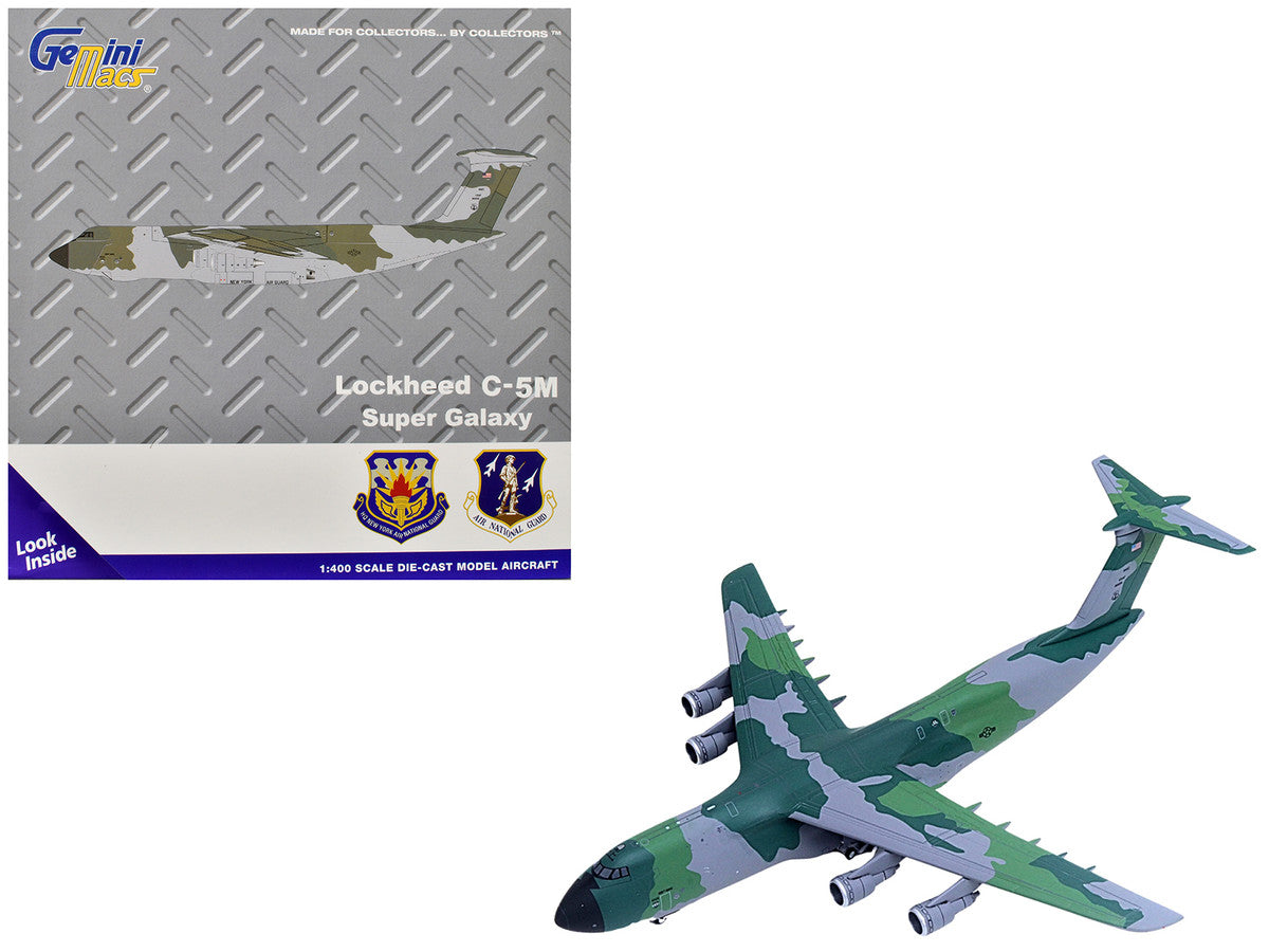 Lockheed C-5M Super Galaxy Transport Aircraft "New York Air National Guard 105th Airlift Wing Stewart Air National Guard Base" United States Air Force (68-0226) Green Camouflage "Gemini Macs" Series 1/400 Diecast Model Airplane by GeminiJets-4