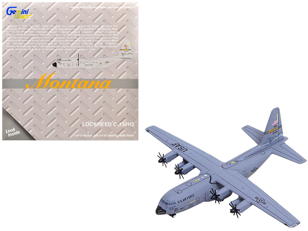 Lockheed C-130H3 Hercules Transport Aircraft "96-7325 120th Airlift Wing Montana Air National Guard" United States Air Force "Gemini Macs" Series 1/400 Diecast Model Airplane by GeminiJets-4