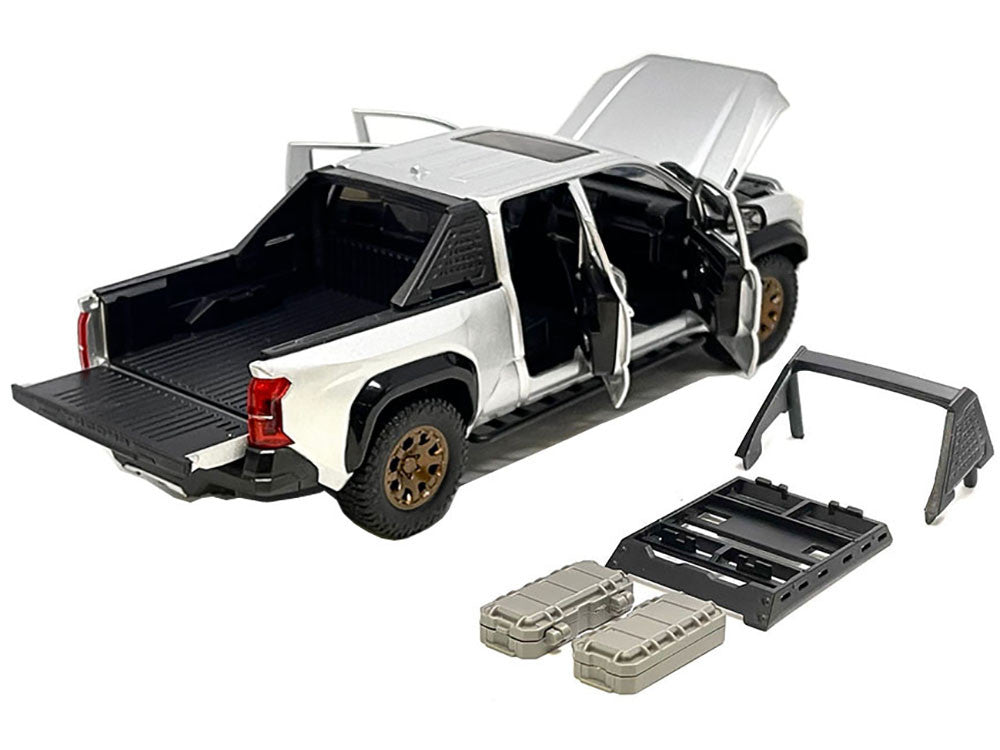 2024 Toyota Tacoma Trailhunter Edition Pickup Truck Silver Metallic 1/24 Diecast Model Car-0