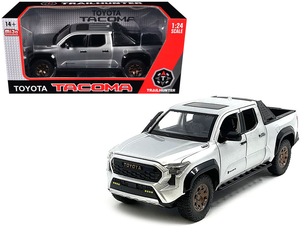 2024 Toyota Tacoma Trailhunter Edition Pickup Truck Silver Metallic 1/24 Diecast Model Car-2
