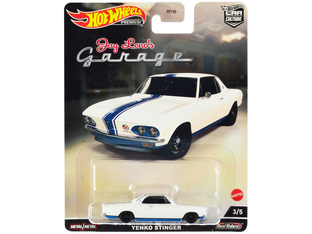 1966 Chevrolet Corvair Yenko Stinger White with Blue Stripes "Jay Leno’s Garage" Diecast Model Car by Hot Wheels-0