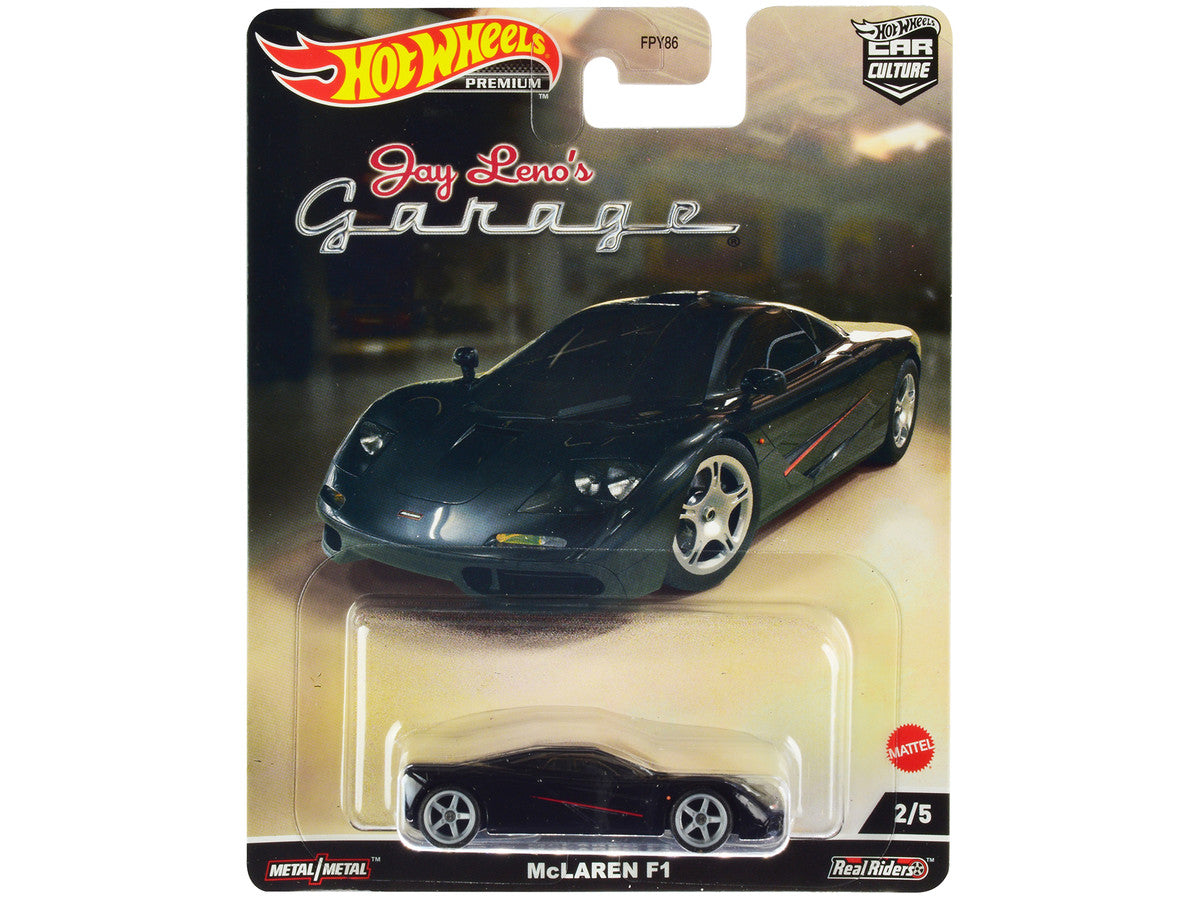 McLaren F1 Black with Red Stripes "Jay Leno’s Garage" Diecast Model Car by Hot Wheels-0