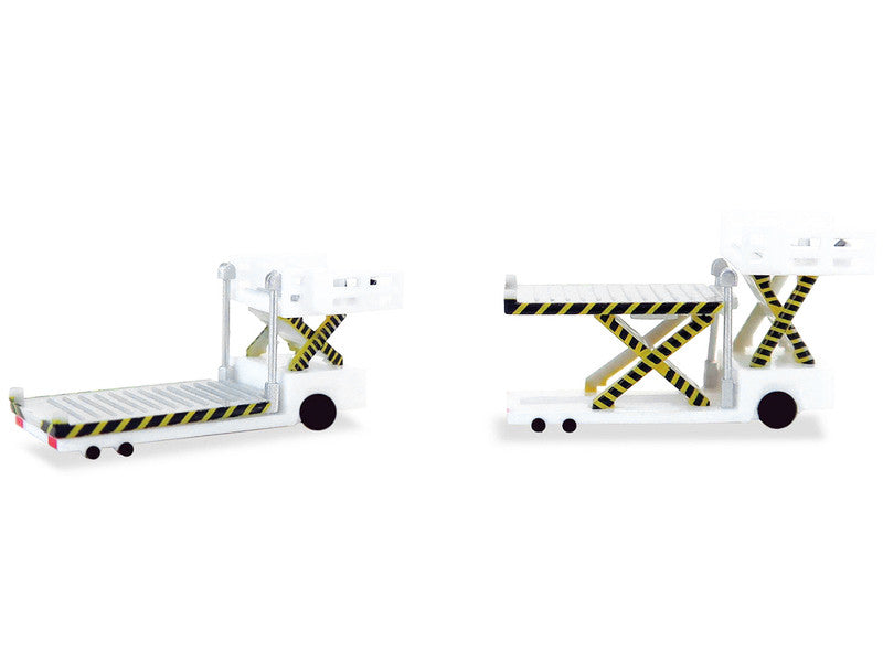 Container Loader 2 Vehicle Set White 1/500 Diecast Model by Herpa-1