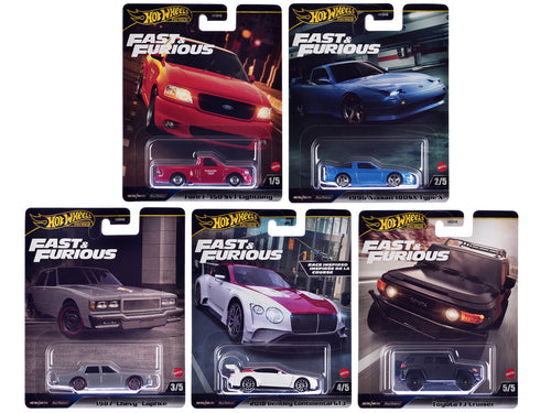 "Fast & Furious" 2024 5 piece Set H Diecast Model Cars by Hot Wheels-0