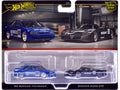 1994 Nissan Primera RHD (Right Hand Drive) #68 Blue and Nissan R390 GT1 #23 Matt Black "Car Culture" Set of 2 Cars Diecast Model Cars by Hot Wheels-0