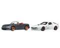 Mazda Mazdaspeed Miata Gray Metallic and Mazda RX7 FC Pandem White "Car Culture" Set of 2 Cars Diecast Model Cars by Hot Wheels-0
