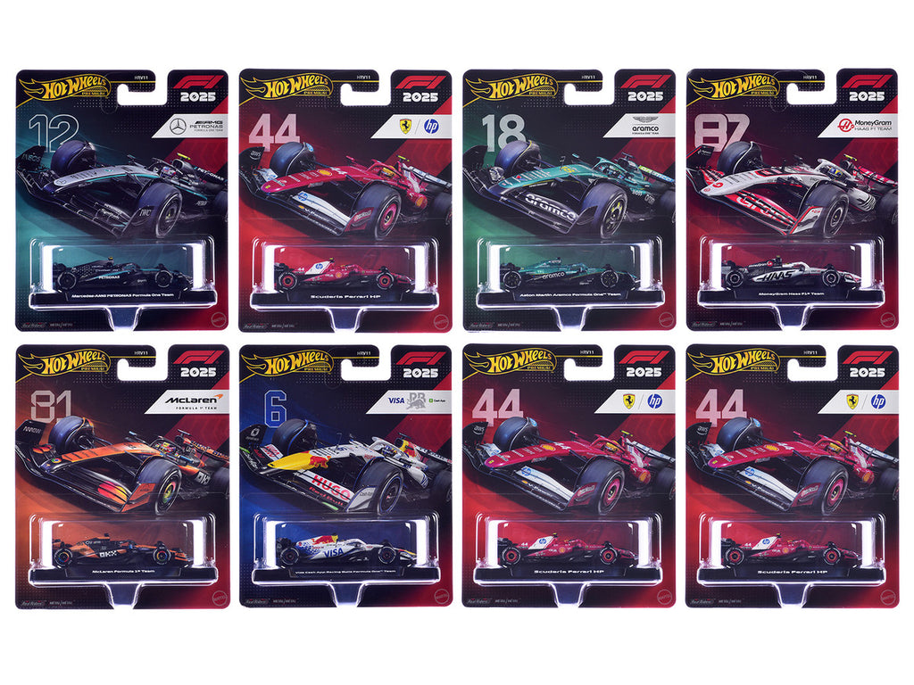 "Formula 1 Racing Premium Mix 3" 8 piece Set L "Premium Series" Diecast Model Car by Hot Wheels-1