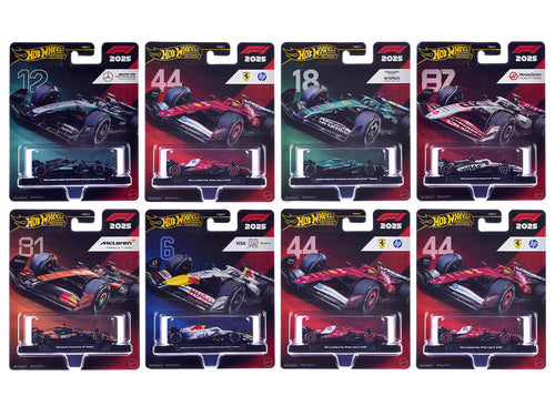 "Formula 1 Racing Premium Mix 3" 8 piece Set L "Premium Series" Diecast Model Car by Hot Wheels-1