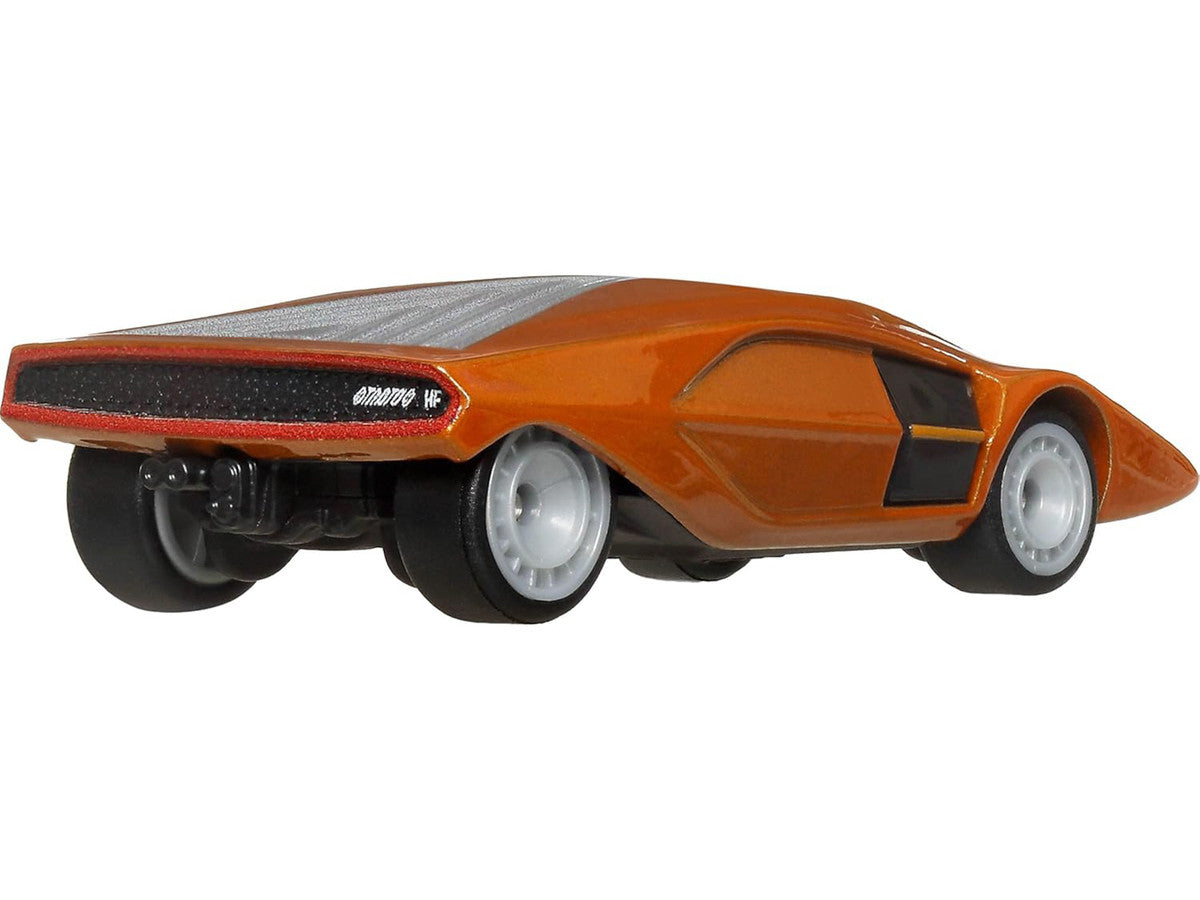 Lancia Stratos Zero Concept Car Orange Metallic "Hammer Drop" Series Diecast Model Car by Hot Wheels-0