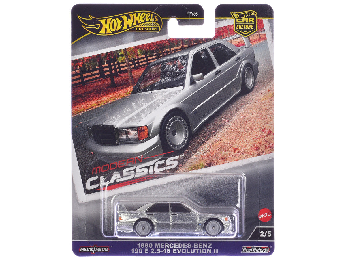 1990 Mercedes-Benz 190 E 2.5-16 Evolution II Silver Metallic "Modern Classics" Series Diecast Model Car by Hot Wheels-0