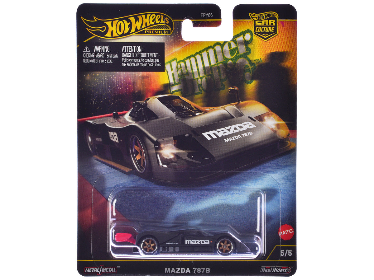 Mazda 787B Prototype Race Car Black "Hammer Drop" Series Diecast Model Car by Hot Wheels-2