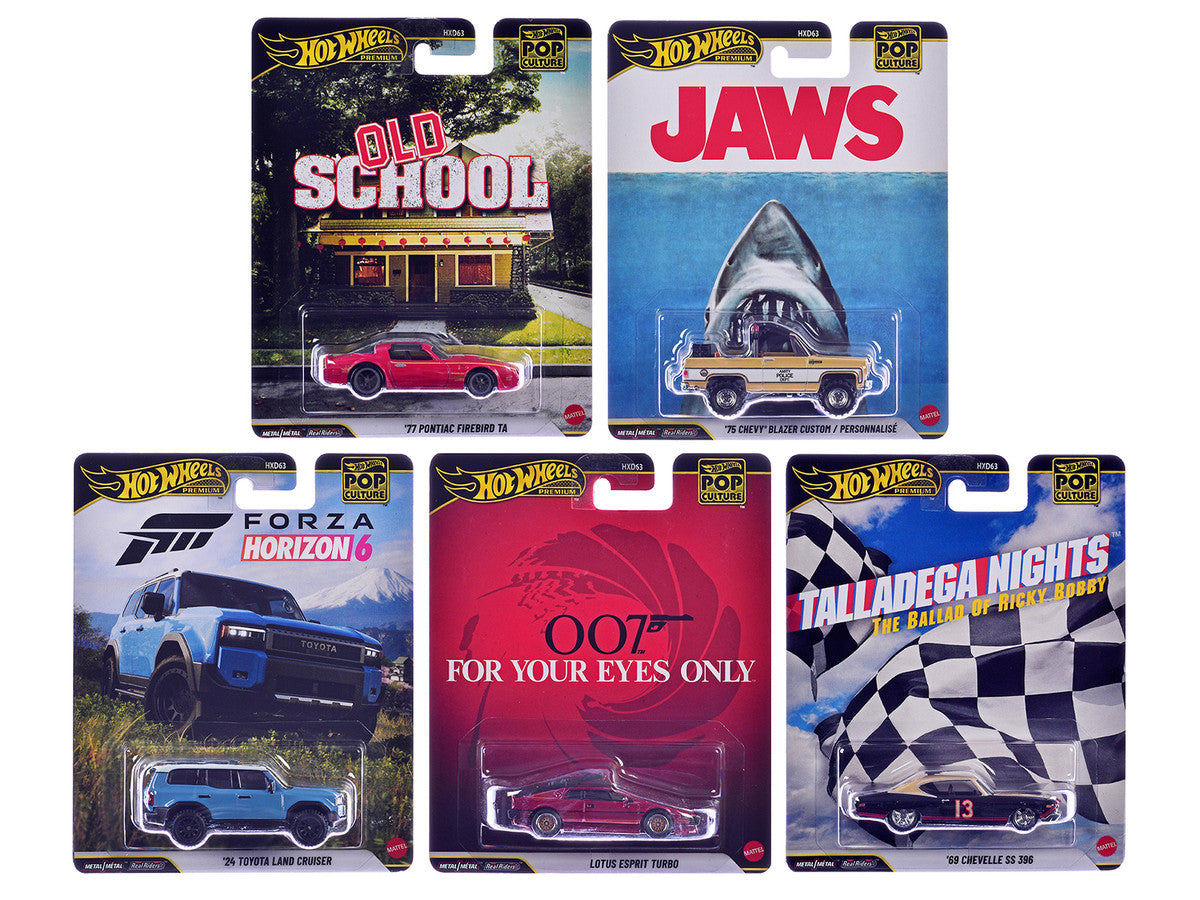 "Pop Culture 2026" 5 piece Set T "Premium Series" Diecast Model Cars by Hot Wheels-0