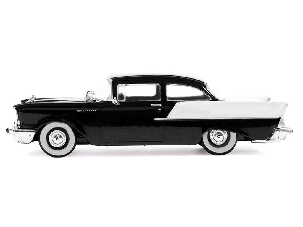 1957 Chevrolet One-Fifty Sedan Black and White 1/64 Diecast Model Car by IXO Models-0