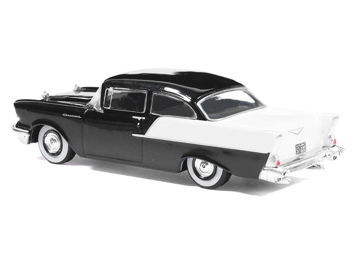 1957 Chevrolet One-Fifty Sedan Black and White 1/64 Diecast Model Car by IXO Models-2