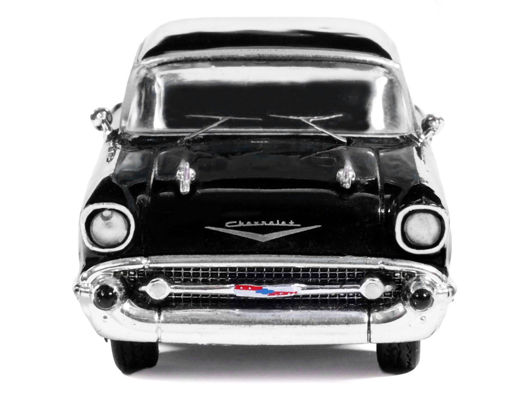 1957 Chevrolet One-Fifty Sedan Black and White 1/64 Diecast Model Car by IXO Models-3