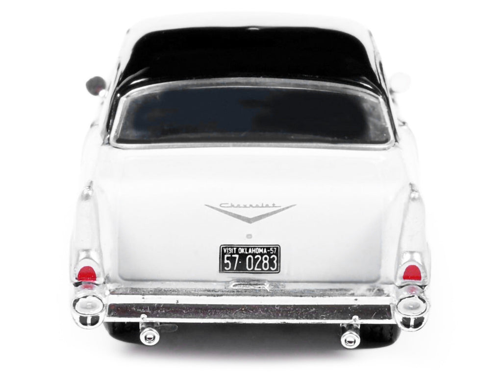 1957 Chevrolet One-Fifty Sedan Black and White 1/64 Diecast Model Car by IXO Models-1