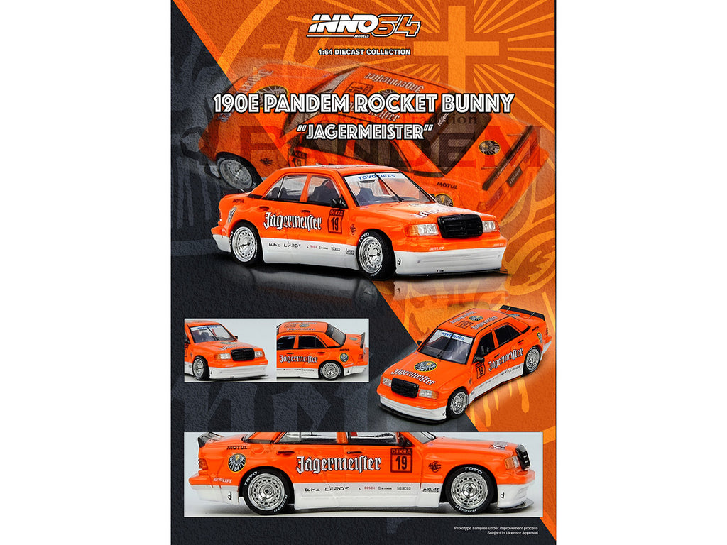 Pandem Rocket Bunny 190E Jagermeister 1/64 Diecast Model Car-3