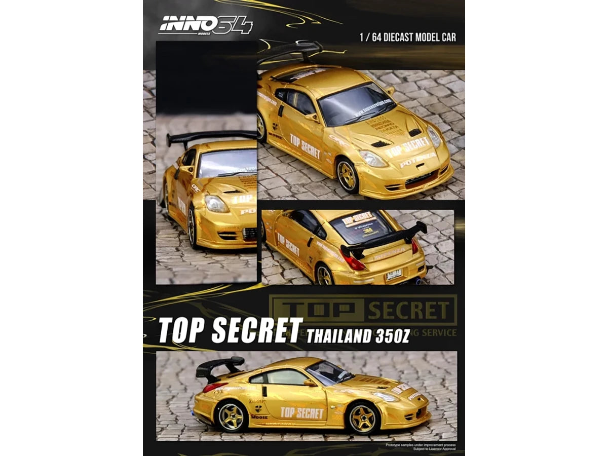 Nissan Top Secret Thailand 350Z RHD Gold 1/64 Diecast Model Car-3