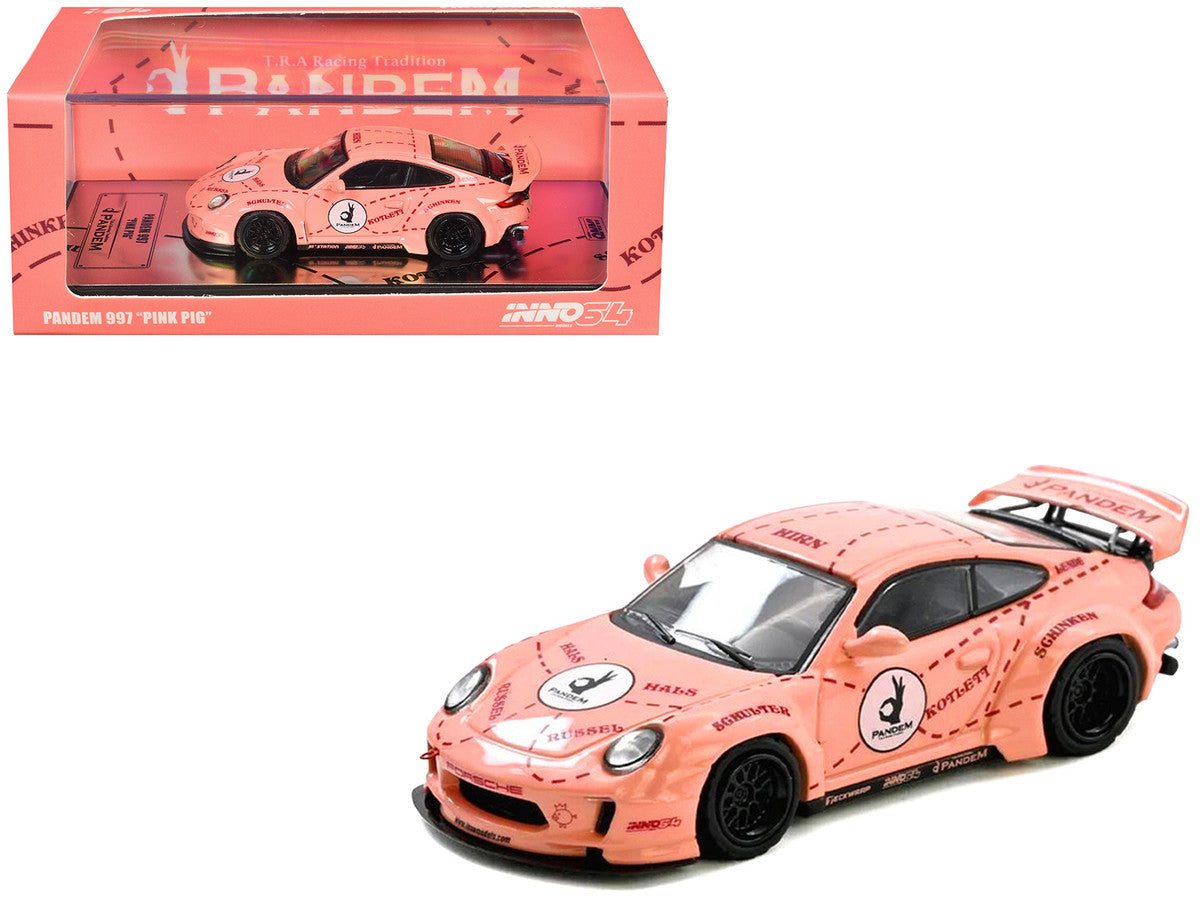 Pandem 997 Pink Pig 1/64 Diecast Model Car by Inno Models Display-4