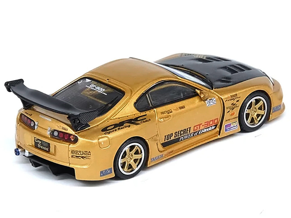 Toyota Supra A80 Top Secret GT300 RHD Gold 1/64 Diecast Model Car-2