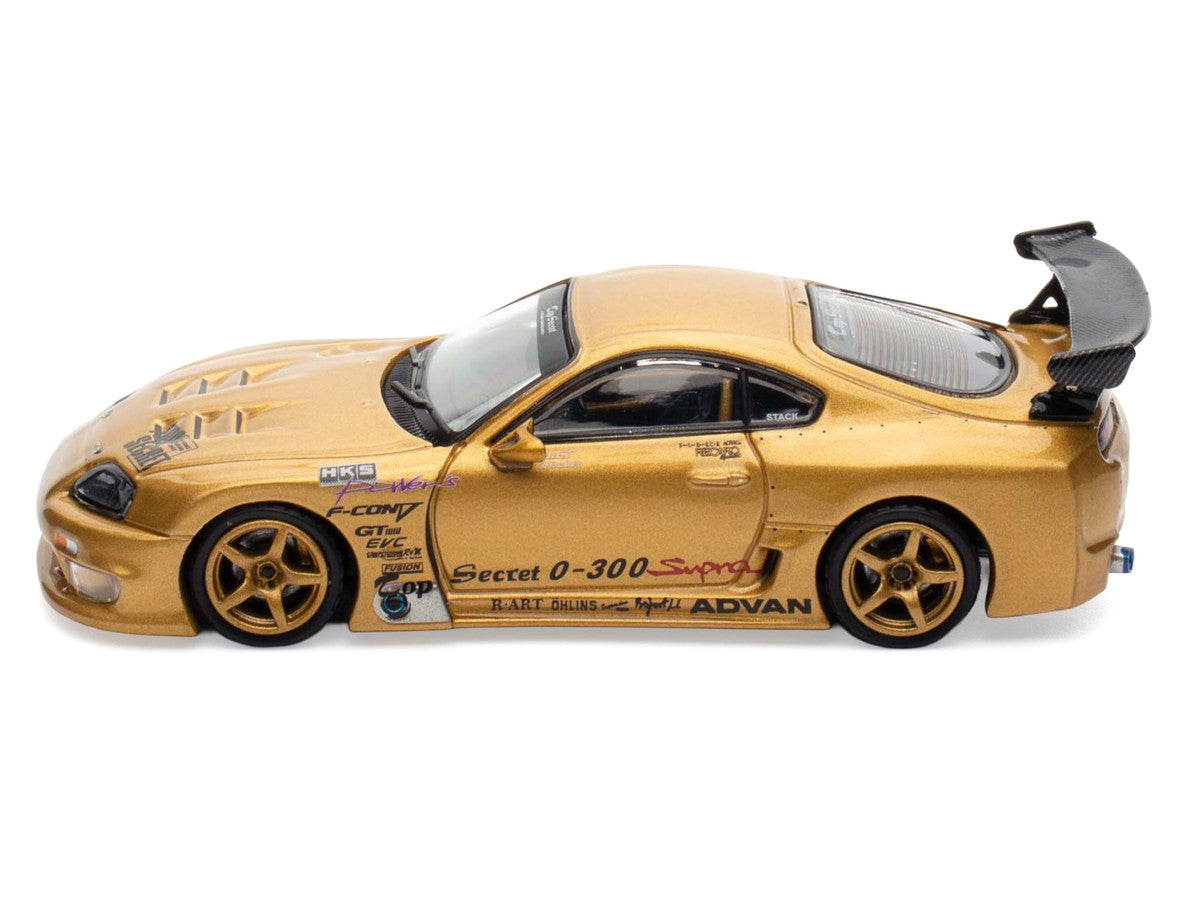Toyota Supra A80 Top Secret GT300 RHD 1/64 Diecast Model Car Gold-1